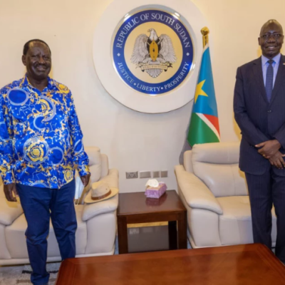 Right Hon. Raila Odinga in Juba for Mediation Talks Between President Kiir and Vice President Machar